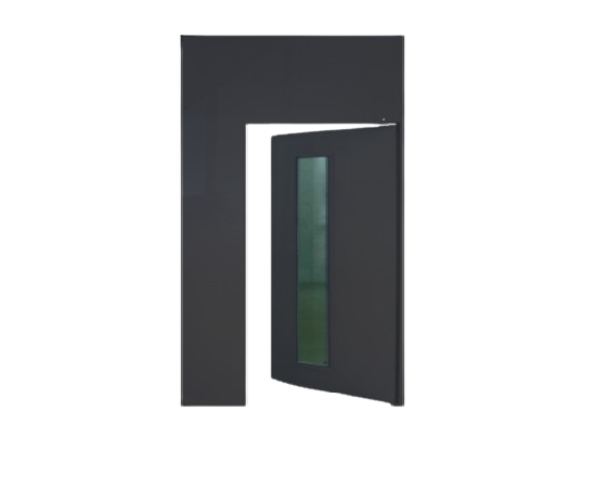 Puerta blindada residencial con mirilla rectangular
